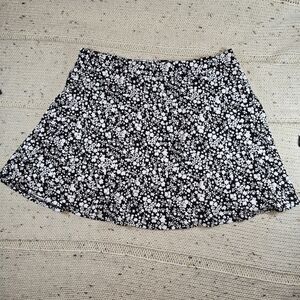 Floral Black and White Women's Skirt